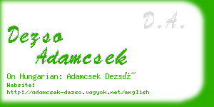 dezso adamcsek business card